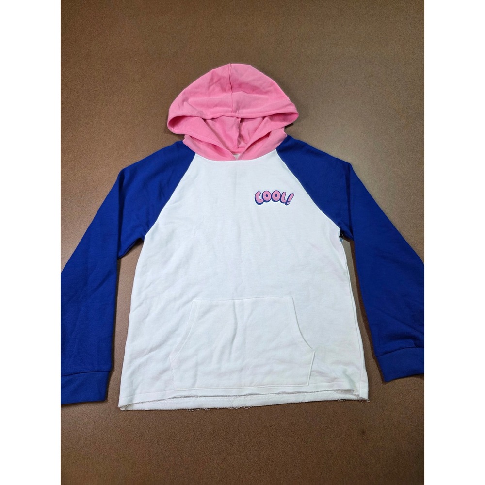 Arizona Jean Co Kids Colorblock Hoodie White Blue Pink Cool Graphic NWT M 10/12